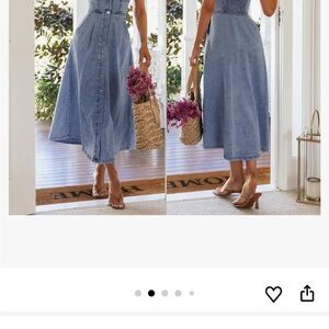 Blue Denim Midi Dress